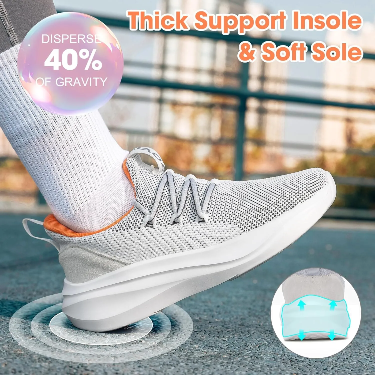 ZOVE Wide Toe Box Shoes Women Tennis Sneakers Arch Support Extra Wide Width Running Shoes for Women Walking Athletic