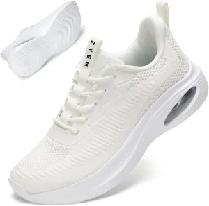 ZYEN Wide Toe Box Shoes Women Air Cushion Road Running Shoes Extra Wide Width Sneakers Arch Support Gym Athletic Tennis Sneakers Lightweight Breathable Walking Shoes