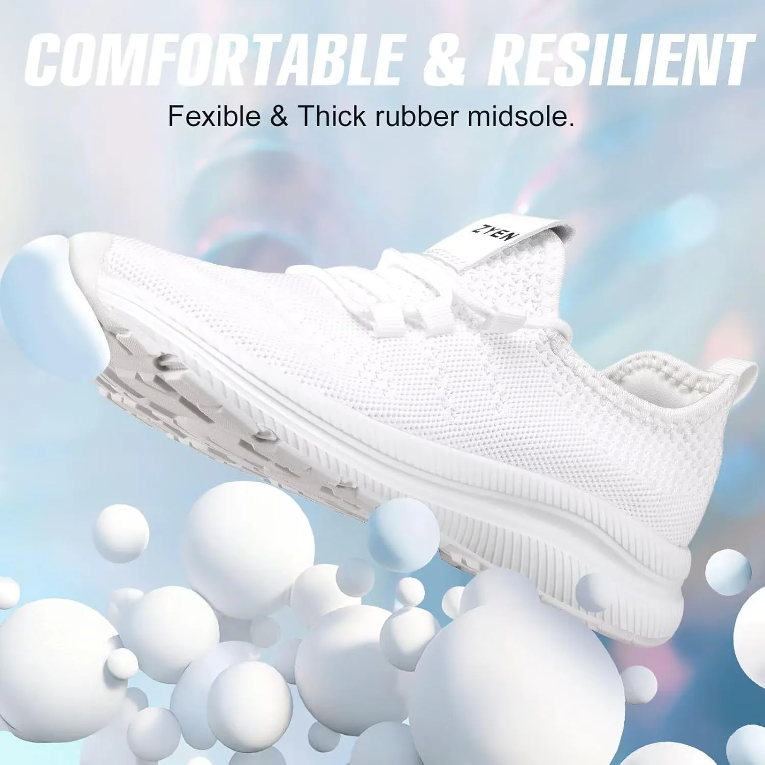 ZYEN Wide Toe Box Shoes Women Non-Slip Ultra Light Running Sneakers Extra Wide Feet Arch Support Walking Shoes Tennis Diabetes Breathable Gym Workouts 6-12